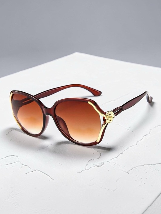 Accessories - Brown & Gold Oversized Sunglasses Polarized New with Case